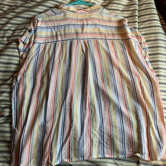 Rainbow Striped Loose-Fit Shirt - Picture 3 of 3